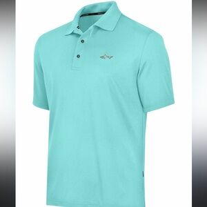 Greg Norman Men's Polo Shirt in Aqua Blue